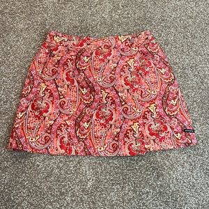 Athleta paisley skort. Reds yellow and brown. Size 6.